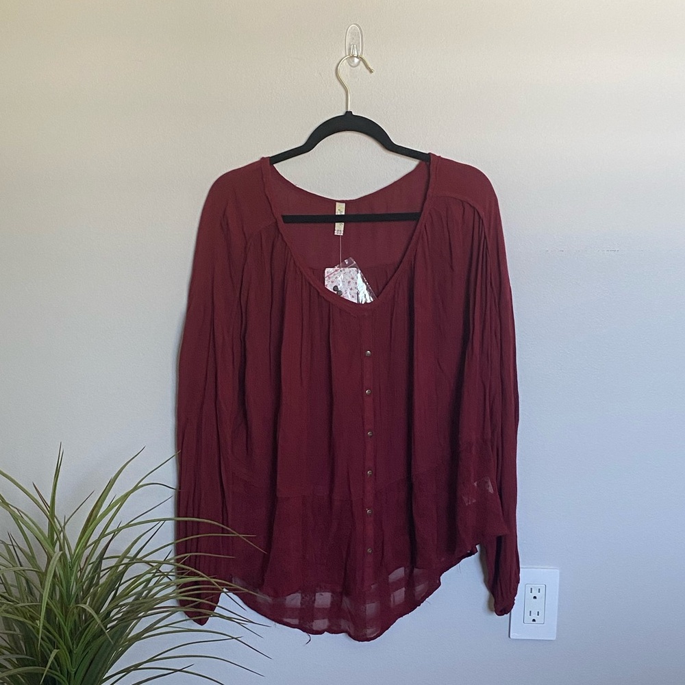 Free People red Blouse